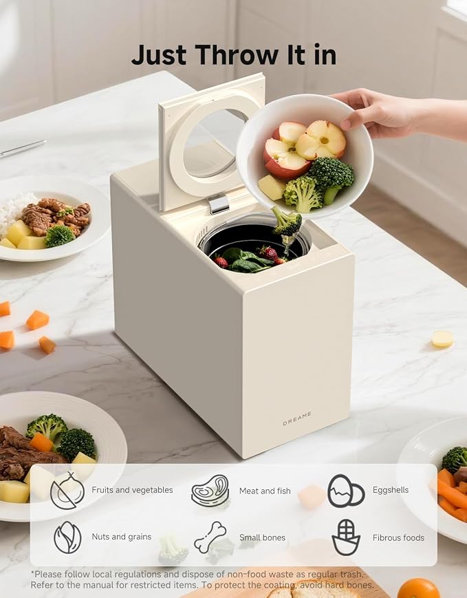 Dreame Electric Composter for Kitchen, Smart Control High-Temp Auto-Cleaning - Image 6