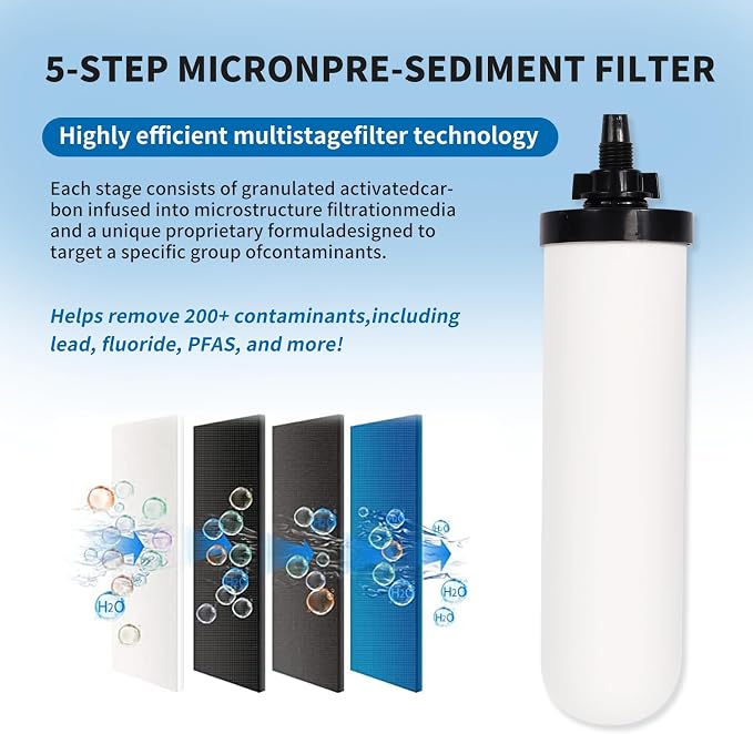 2 Pack 7'' ceramic water filter Candle, 7 inch water filter replacement filters - Image 5