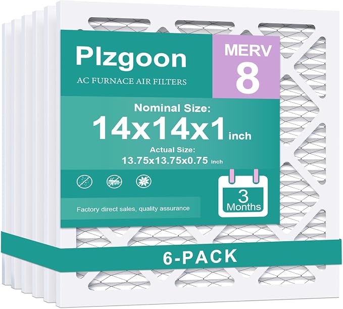 14x14x1 Air Filter MERV 8 AC Furnace Filters MPR 600 Pleated Air Filters by Unknown