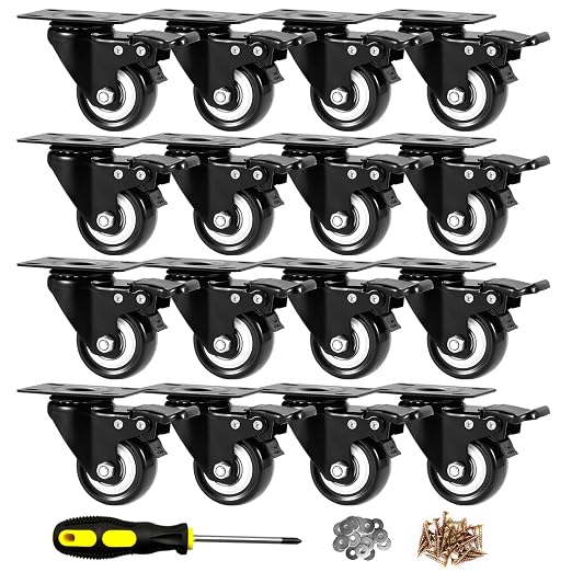 2" Swivel Casters Set 16, Heavy Duty Locking Casters by CLOATFET