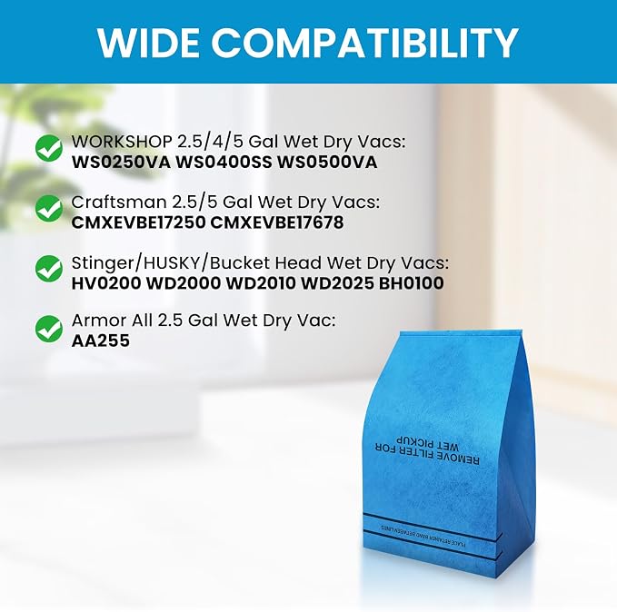 20 Pack Wet Dry Vac Filter Bags - Image 3