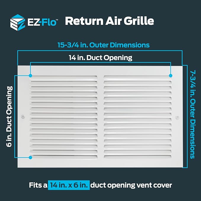 EZ-FLO 14 x 6 Inch Return Air Vent Cover - Image 2