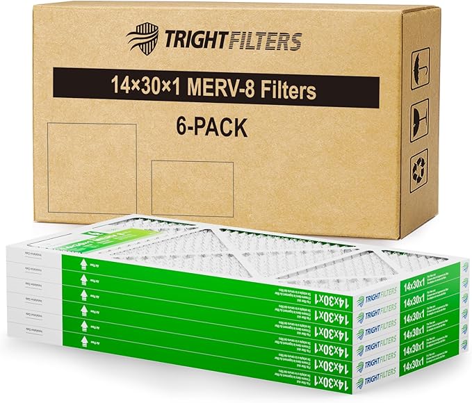 14x30x1 Air Filter 6 Pack, Durable MERV 8 Pleated Home HVAC AC Furnace Filters - Image 9