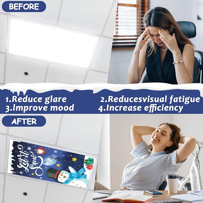 8 Pcs Winter Fluorescent Light Covers - Image 3