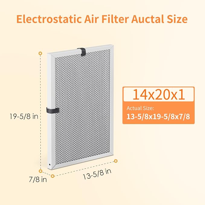 2-Pack 14x20x1 MERV 8 Reusable & Washable Electrostatic Air Filters - Image 2