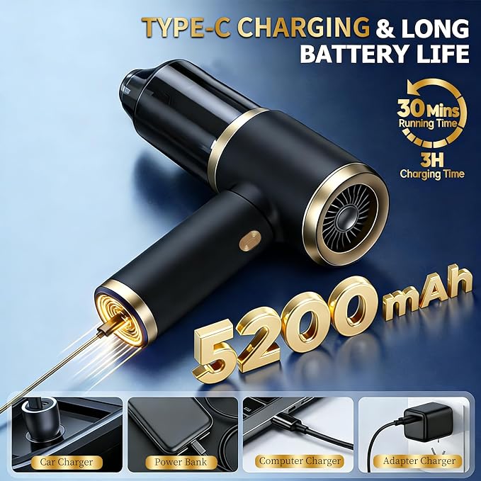 Handheld Car Vacuum Portable Cordless, 4 in 1 Handheld Vacuum Cleaner 15000PA - Image 3