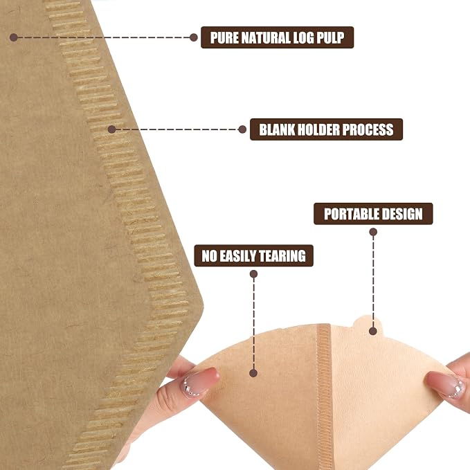 200 Count Coffee Filter #2, 2 Cone Coffee Filters Unbleached Natural 2 Cone - Image 3
