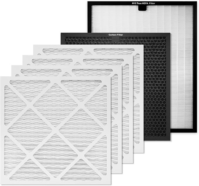 Air Scrubber Replacement Filter Set, HEPA 550/Activated Carbon/MERV-13 Filter by WEWEAL
