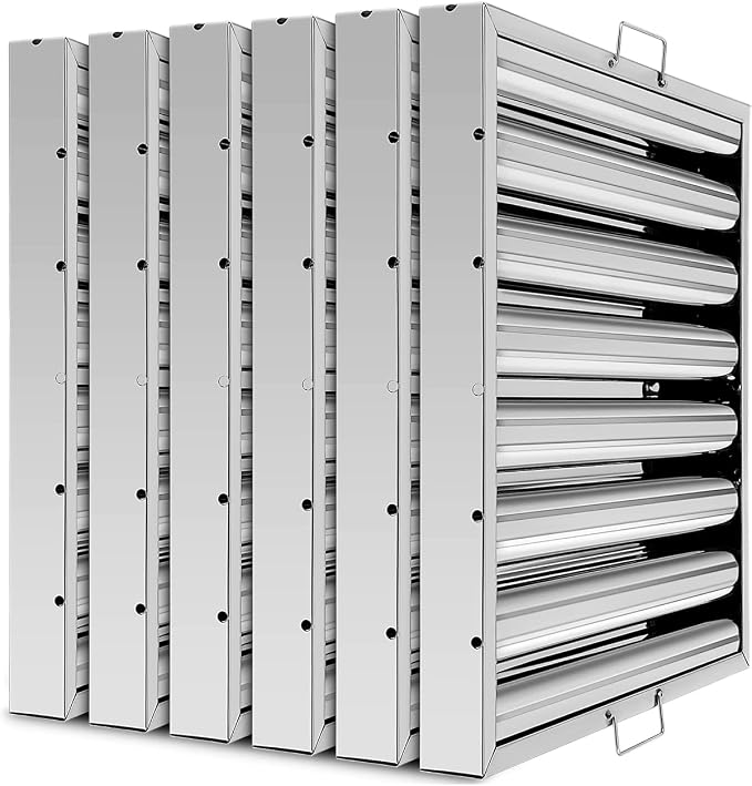 Hood Filters 430 Stainless Steel 19.5W x 19.5H Inch, 7 Grooves Commercial Hood by GCCSJ