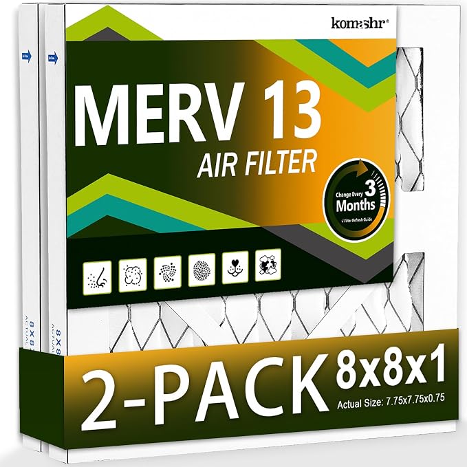 8x8x1 Air Filter MERV 13, HVAC/Furnace AC Filter Replacement, Dust by Komashr