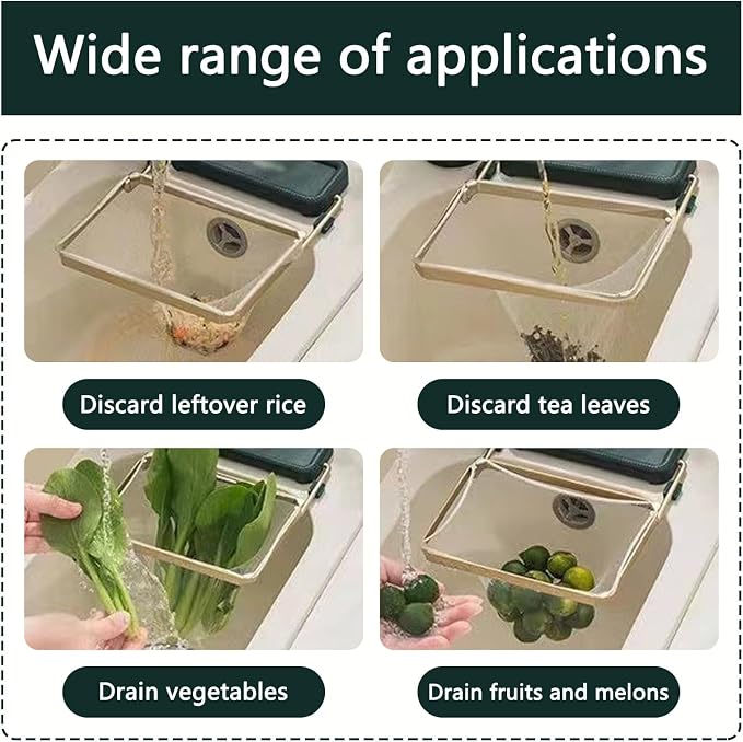 50Pcs Kitchen Residue Mesh Bag Sink Strainer Collapsible Food Catcher Square - Image 6