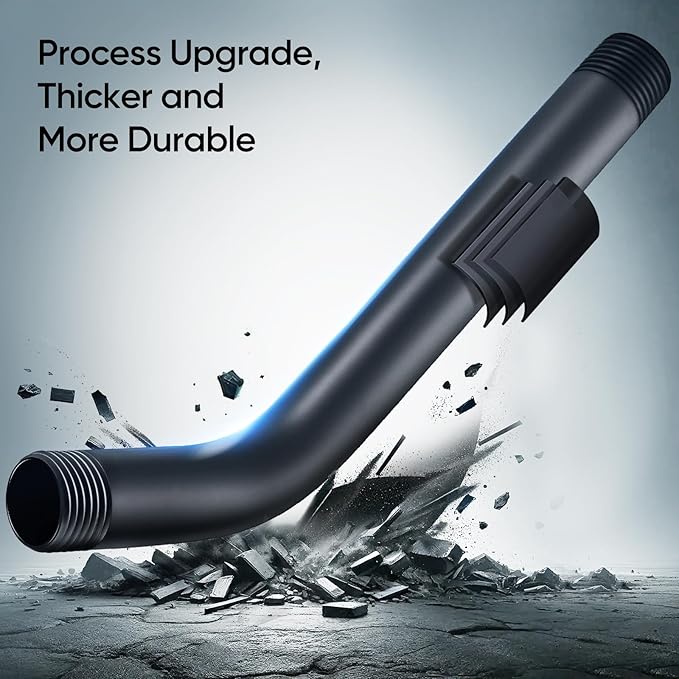 Cobbe Shower Arm with Flange and Teflon Tape, 8-Inches Wall Mounted Shower Pipe Arm Extension for Fixed Shower Head, Matte Black