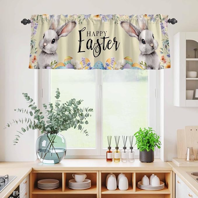 Happy Easter Kitchen Curtains Set 3 Piece - Image 6