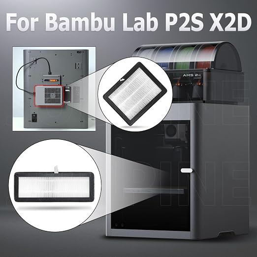 2PK for X2D/P2S Air Filter -1xExhaust Fan Filter + 1xChamber Filter for Bambu - Image 2