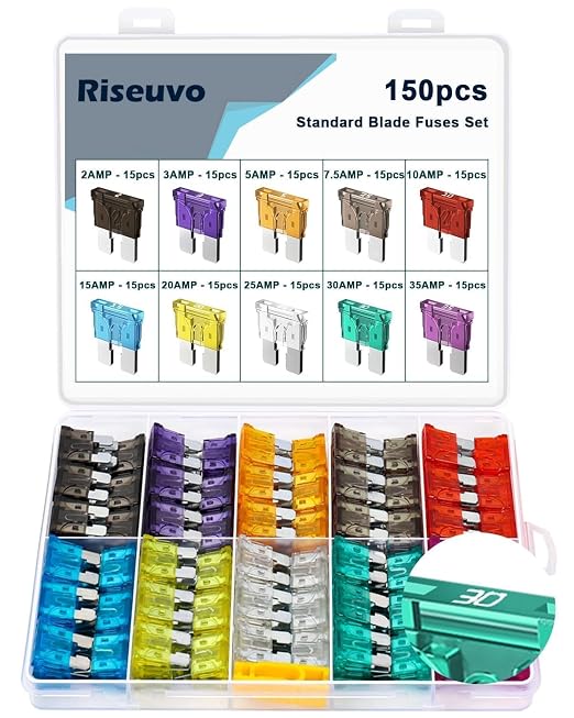 Riseuvo 150 Pcs Standard Automotive Fuse Kit by Riseuvo