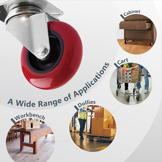 POWERTEC 3 Inch Swivel Caster Wheels Set of 4 - Image 4