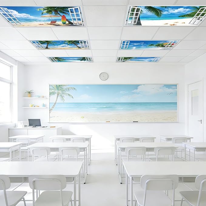 8 Pcs Summer Beach Fluorescent Light Covers - Image 7