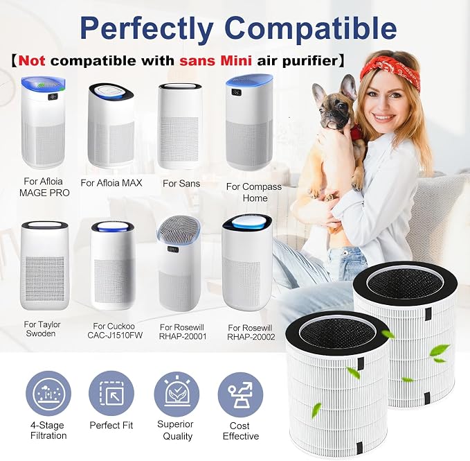 2 Pack Filter Replacement Compatible - Image 2