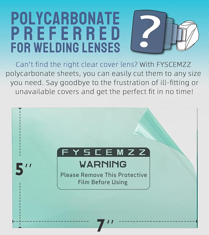 10PCS 5x7 Inch Cut-to-Size Welding Helmet Hood Replacement Clear Inside Outside - Image 3