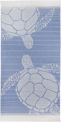 SOFE H&L | LINVIA Foutah Quick Dry Beach Towel Pack of 2 (35” x 70”) CARETTA - Blue | Lightweight, Premium, Fade Resistant, Durable | Travel Towel, Turkish Beach Towel with Shoulder Strap