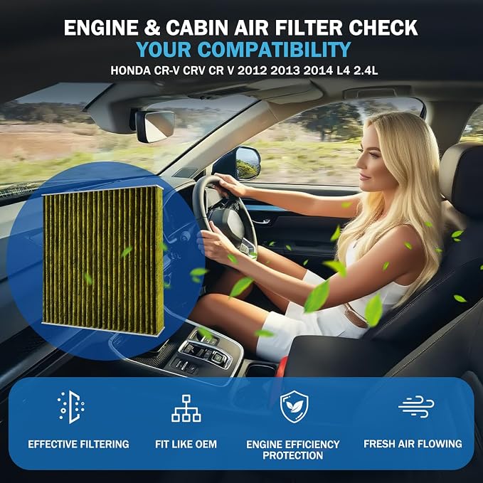 1Pcs Cabin Air Filter & 1Pcs Engine Air Filter Accessories - Image 2
