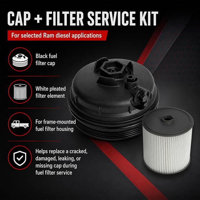 Fuel Filter Cap with Fuel Filter Element Compatible with Ram 2500 3500 4500 - Image 6