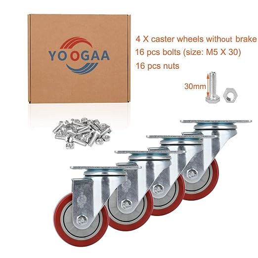 3 inch Heavy Duty Casters Capacity 1000lbs Bearing Caster Wheels Without Brake - Image 7