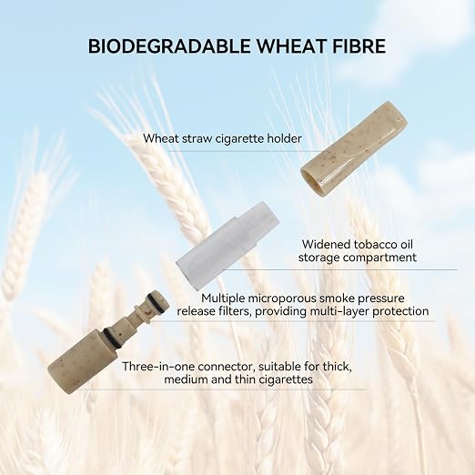Cigarette Filters Wheat Straw 12pcs Cigarette Holder Reusable Clean Tar Tobacco - Image 4