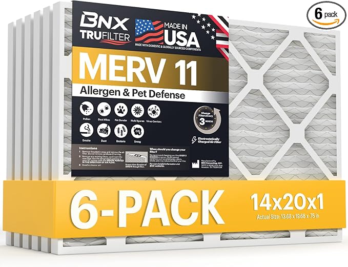 BNX TruFilter 14x20x1 Air Filter MERV 11 by BNX