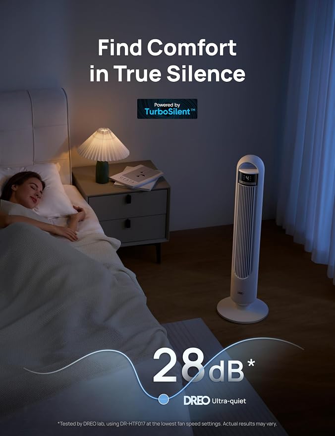 DREO Tower Fan for Bedroom, 90° Oscillating Standing Fans for Room - Image 4