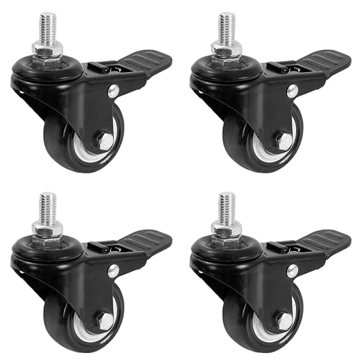 VIVO 2 inch M10 Threaded Locking Casters, Heavy Duty Replacement Wheels by Unknown