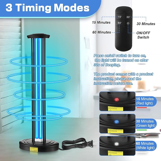 Qualirey 100W UV Light, Ozone Free UV Lamp - Image 4