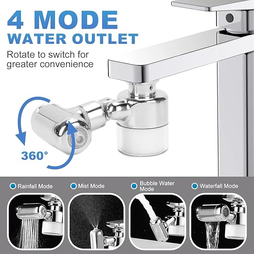 Sink Water Filter Faucet, 360 ° Rotating Kitchen Faucet Water Purifier - Image 2