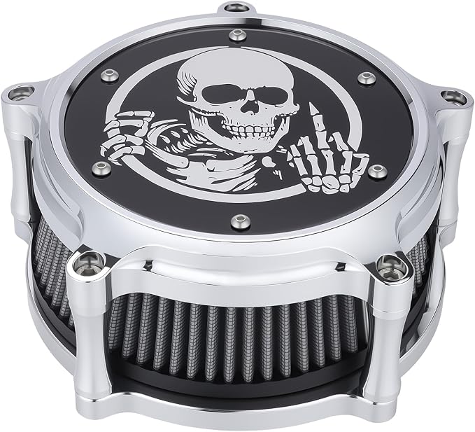 Motorcycle Air Filter Skull Style Air Cleaner - Image 3