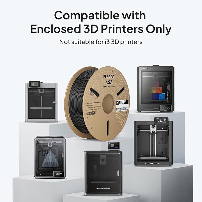 ELEGOO ASA Filament 1.75mm Deep Black 4KG, UV & Weather Resistant 3D Printer - Image 7