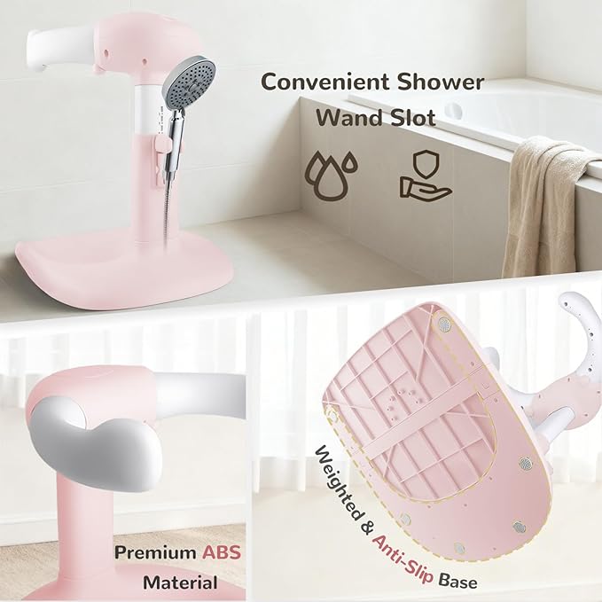 Baby Shower Stand – Adjustable Toddler Bath Stand & Standing Baby Bathtub for Infants 8–36 Months(Pink)