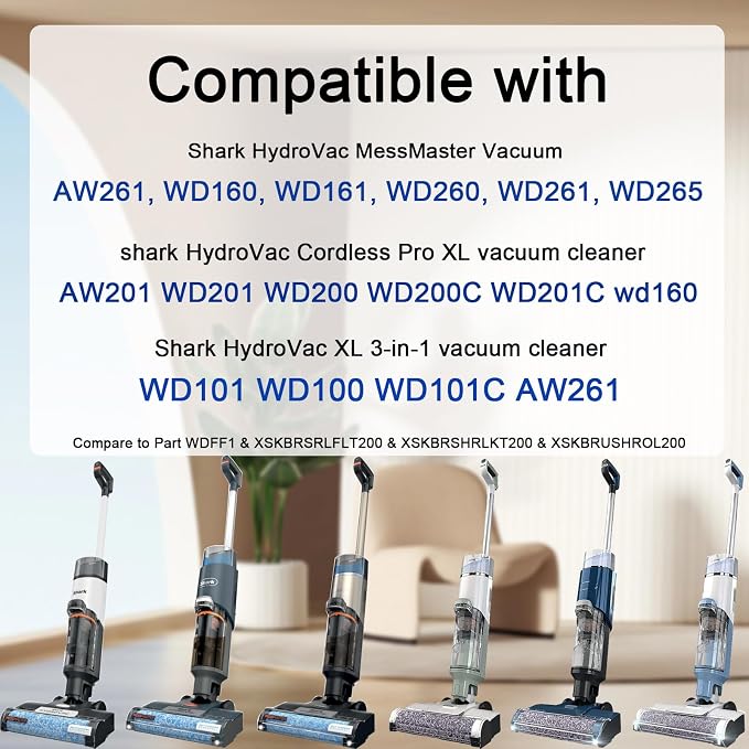 WD161 Roller and Filter for fit Shark HydroVac MessMaster Wet Dry WD161 WD261 - Image 2