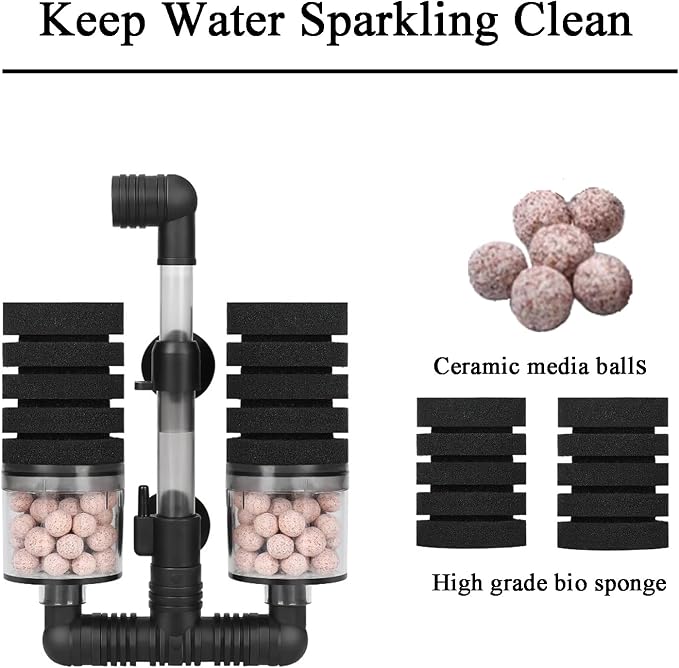 AQUANEAT Aquarium Air Powered Sponge Filter - Image 6