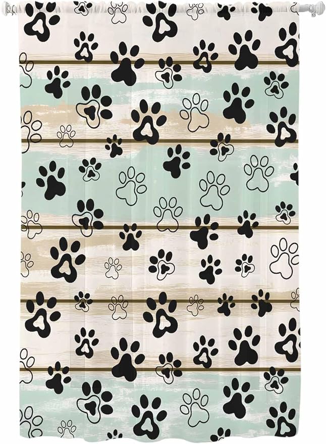 Sheer Curtains 72 Inches Long, Sage Green Beige Farmhouse Semi Sheer Curtains by Unknown