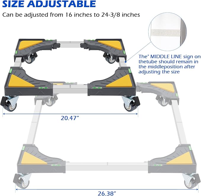 Nefish Heavy Duty Dolly for Washing Machine Adjustable Mini Fridge Stand washer - Image 6