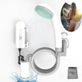 Portable Outdoor Shower Pump Camping Shower Pump Rechargeable LED IPX8 Waterproof for Indoor Outdoor Camping Hiking Motorbikes Travel Shower Car Pet Cleaning