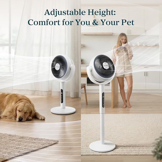 Levoit Standing Fan for Bedroom, CirculAir 120° Oscillating, Quiet 20dB - Image 4