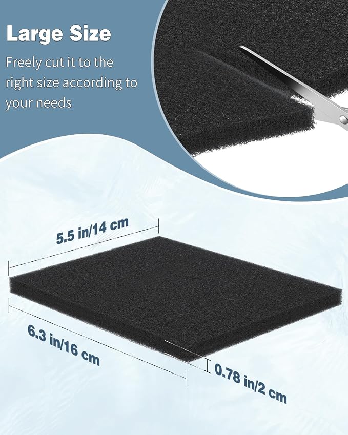 Pawfly 4 Pack Aquarium Bio Sponge Filter Media Pad, Filter Foam Sponge Pads - Image 7