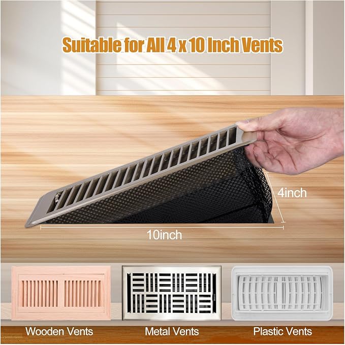 Floor Register Trap 4 x 10 Inch, Upgraded Floor Vent Filter Net Catches Toys - Image 2