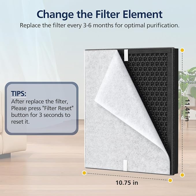 PR1 Replacement Filter for Mooka PR1 Air Purifier for Home Large Room up to - Image 7