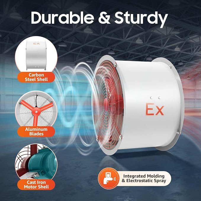 Explosion Proof Exhaust Fan 110V, Explosion Proof Fan Paint Booth Exhaust Fan - Image 3
