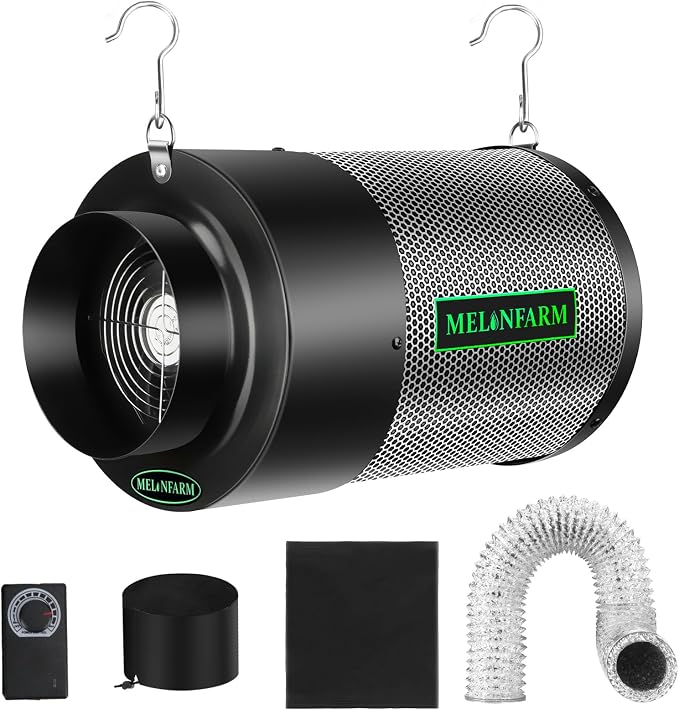 MELONFARM Dual-Fan Air Filter 6 Inch Dual-fan power boosts air circulation by MELONFARM