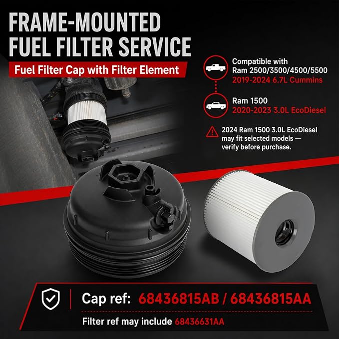 Fuel Filter Cap with Fuel Filter Element Compatible with Ram 2500 3500 4500 - Image 4