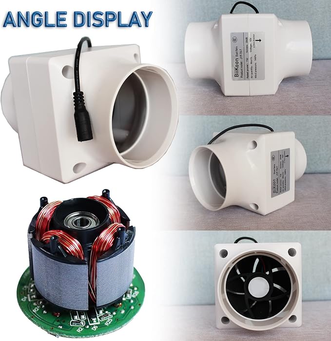Inline Duct Fan 3 Inch Ventilation Exhaust Booster Variable Powerful 32 Cfm - Image 3