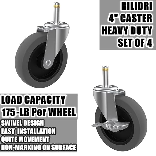 RILIDRI 4-Inch Swivel Stem Caster - Image 3